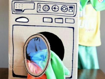 【手作り玩具】手作り洗濯機で遊ぼう